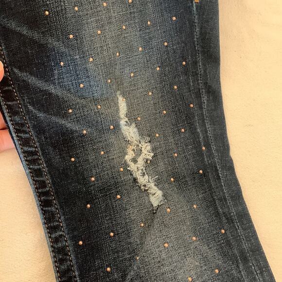 True religion womens 30 jeans skinny glitter button distressed denim - Picture 6 of 13